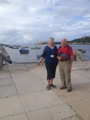 Peter and Meg with El Morro in the background
